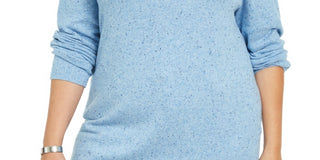 Karen Scott Women's Plus Curved Hem Tunic Blue Size 3X