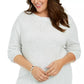 Karen Scott Women's Plus Size Curved Hem Tunic  Natural Size 2X