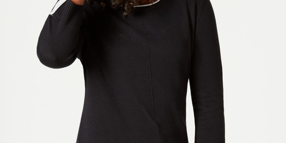 Karen Scott Women's Cotton Sweater Black Size Medium