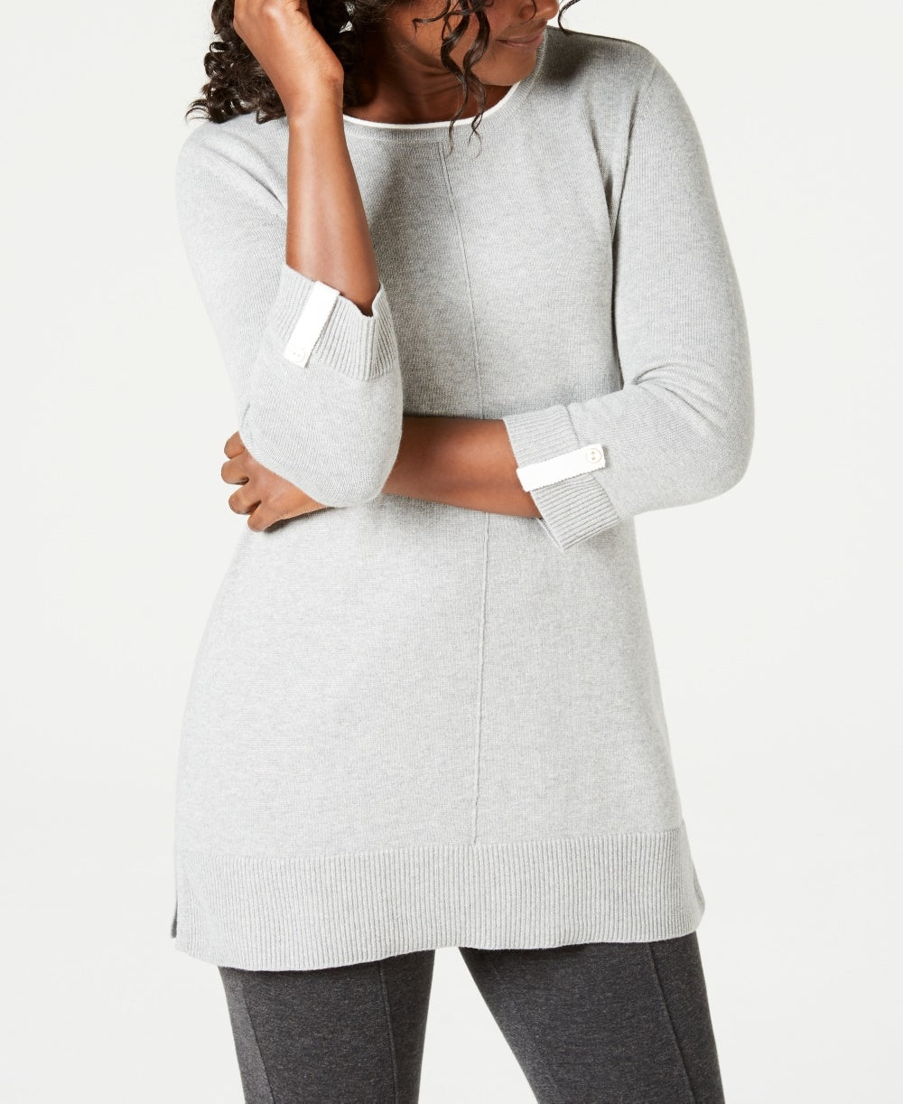 Karen Scott Women's Cotton Sweater Grey Size XX-Large