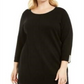 Karen Scott Women's Cotton Roll Neck Sweater Black Size 1X
