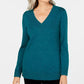 Karen Scott Women's V-Neck Long-Sleeve Sweater Green Size Small
