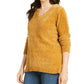 Karen Scott Women's V-Neck Chenille Sweater Gold Size XX-Large