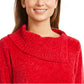 Karen Scott Women's Envelope Neck Chenille Sweater Red Size Petite Medium