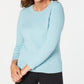 Karen Scott Women's Cotton Baby Cable Knit Sweater  Blue Size Small