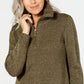Karen Scott Women's Petite Marled-Knit Sweater Green Size Petite