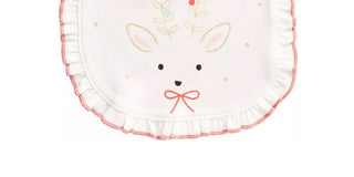 First Impressions Baby Girl's Cotton Reversible Reindeer Bib White Size Regular