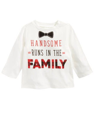 First Impressions Baby Boy's Handsome-Print Cotton T-Shirt White Size 12 Months