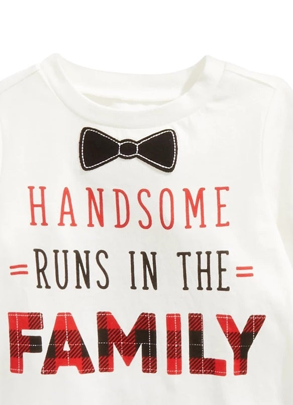 First Impressions Baby Boy's Handsome-Print Cotton T-Shirt White Size 12 Months