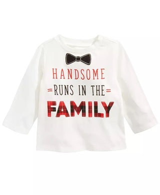 First Impressions Baby Boy's Handsome-Print Cotton T-Shirt White Size 6-9 Months