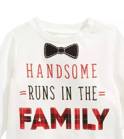 First Impressions Baby Boy's Handsome-Print Cotton T-Shirt White Size 6-9 Months