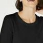 Maison Jules Women's 3/4-Sleeve Solid T-Shirt Black Size Medium