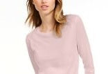 Maison Jules Women's 3/4 Sleeve Solid T-Shirt Pink Size X-Large