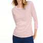 Maison Jules Women's 3/4 Sleeve Solid T-Shirt Pink Size X-Small