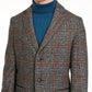 INC International Concepts Men's Logan Plaid Topcoat Grey Size Small