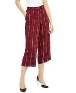 Alfani Women's Printed Cropped Pants Red Size 8