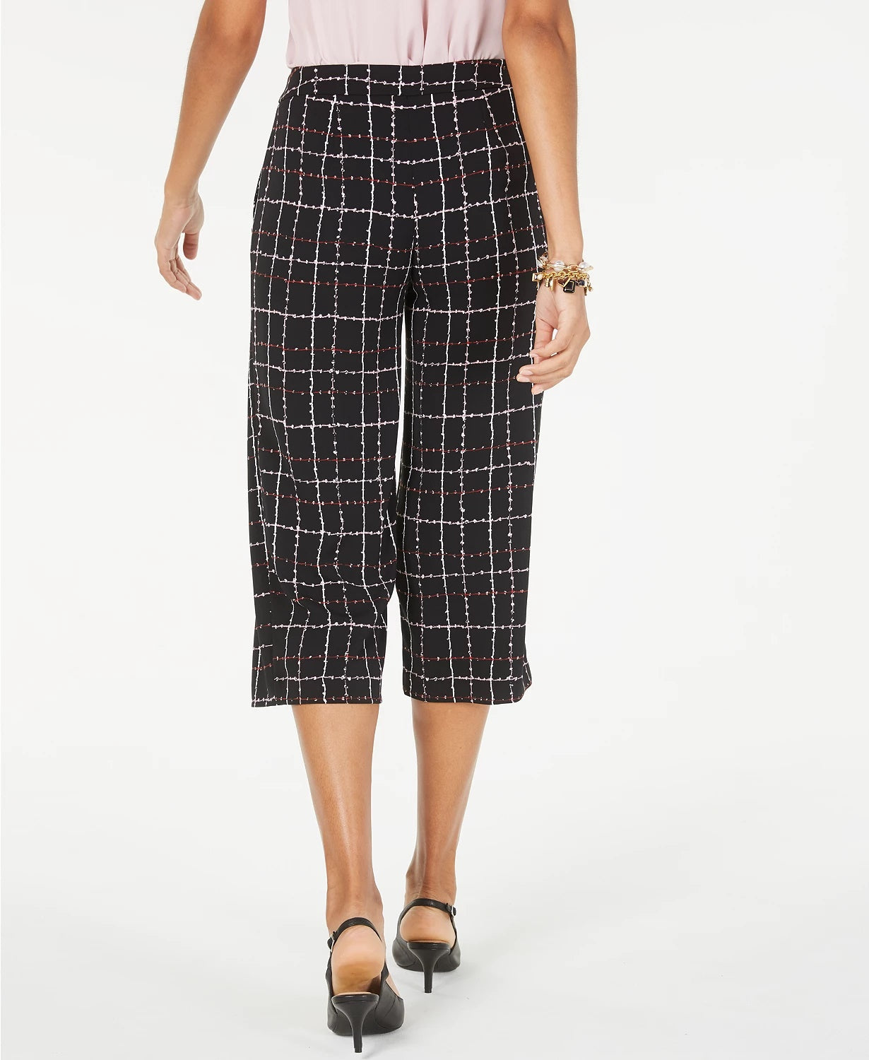 Alfani Women's Petite Printed Belted Culottes Black Size 12 P
