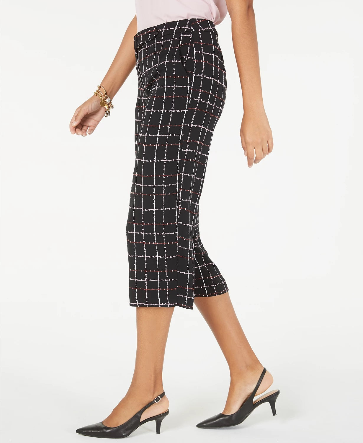 Alfani Women's Petite Printed Belted Culottes Black Size 12 P