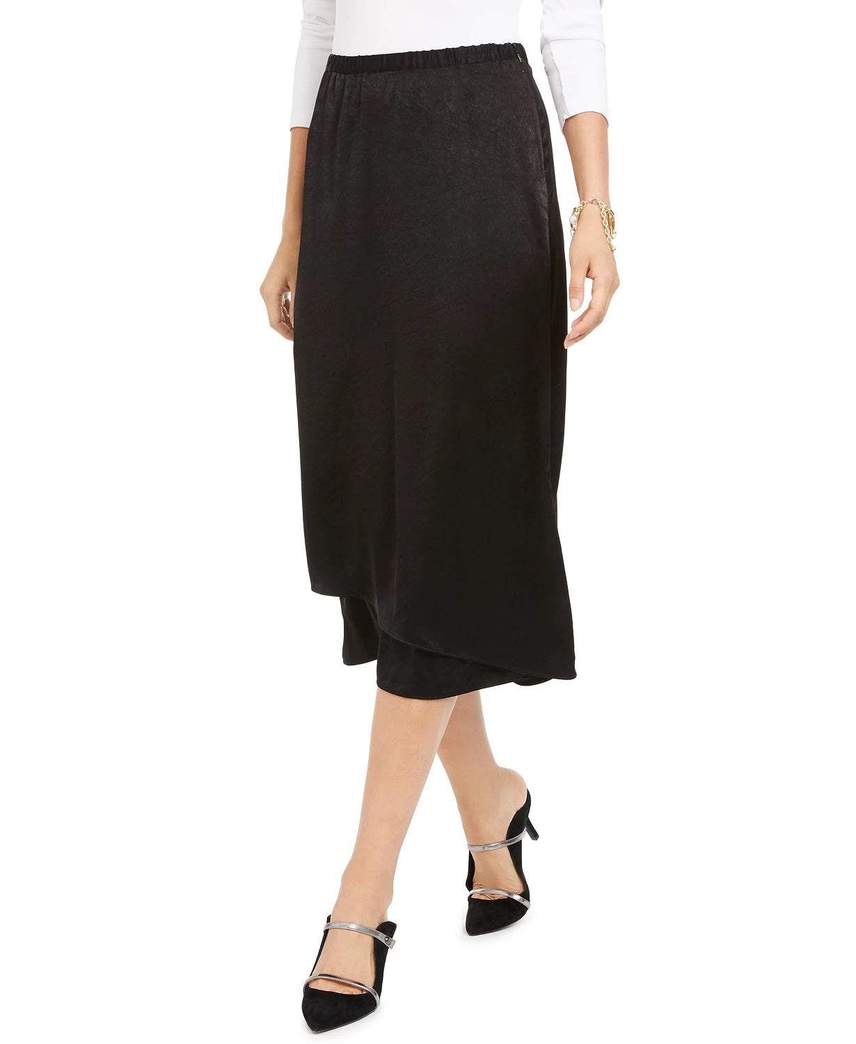 Alfani Women's Faux Wrap Skirt Black Size 12
