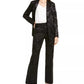 Alfani Women's Floral Jacquard Blazer Satin Black Size X-Large