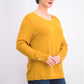 JM Women's Collection Button-Cuff Crewneck Sweater Gold Size Medium