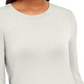 JM Collection Women's Button-Cuff Crewneck Sweater White Size Small