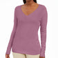 JM Collection Women's Embellished Sleeve V Neck Sweater Pink Size X-Large