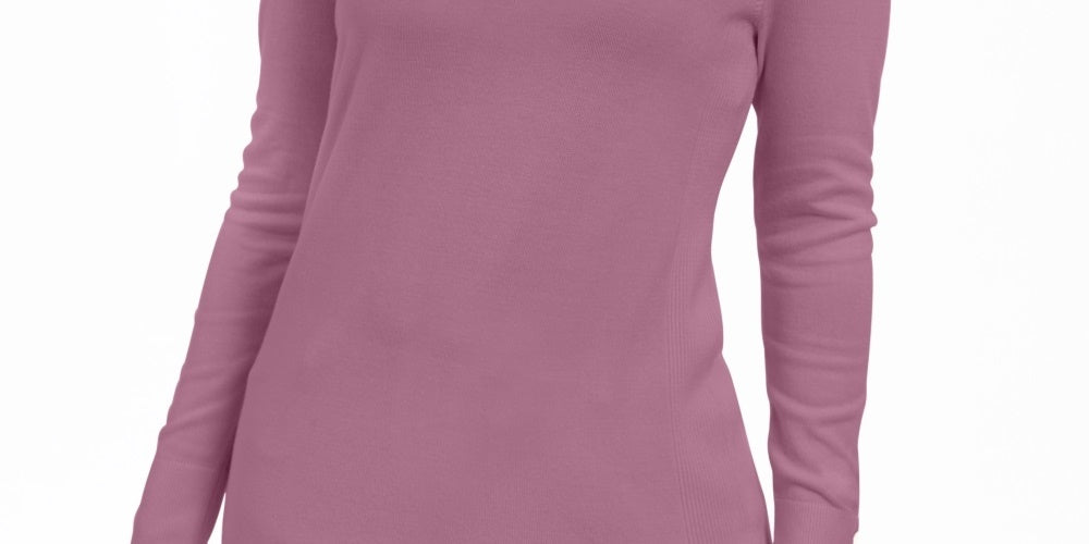 JM Collection Women's Embellished Sleeve V Neck Sweater Pink Size X-Large