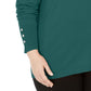 JM Collection Women's Green Solid Long Sleeve Scoop Neck T-Shirt Top Green Size 2X