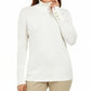 JM Collection Women's Stud Sleeve Pullover Turtleneck Sweater White Size XX-Large