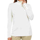 JM Collection Women's Stud Sleeve Pullover Turtleneck Sweater White Size Large