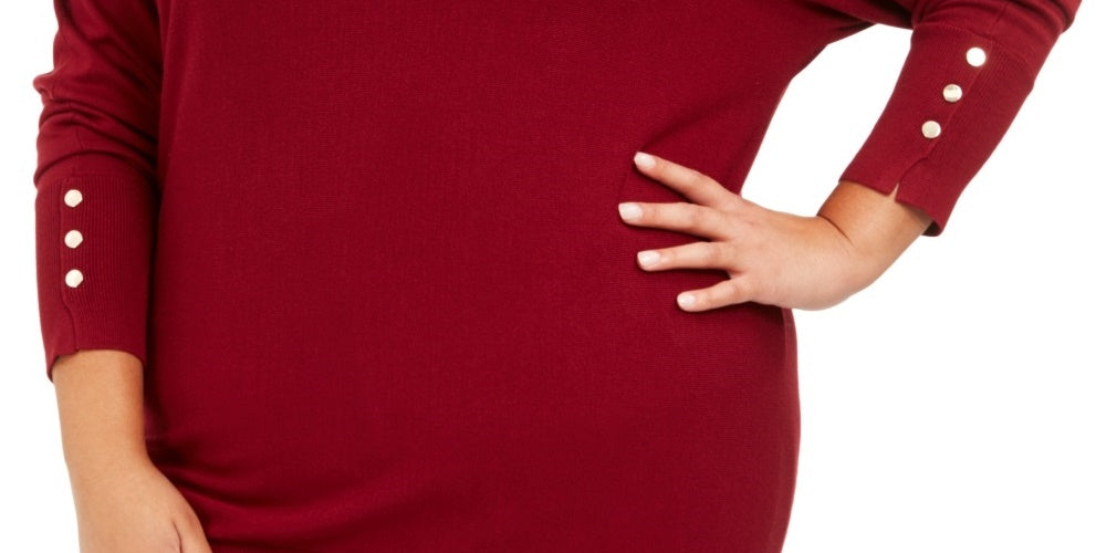 JM Collection Women's Plus Dolman Sweater Red Size 2X