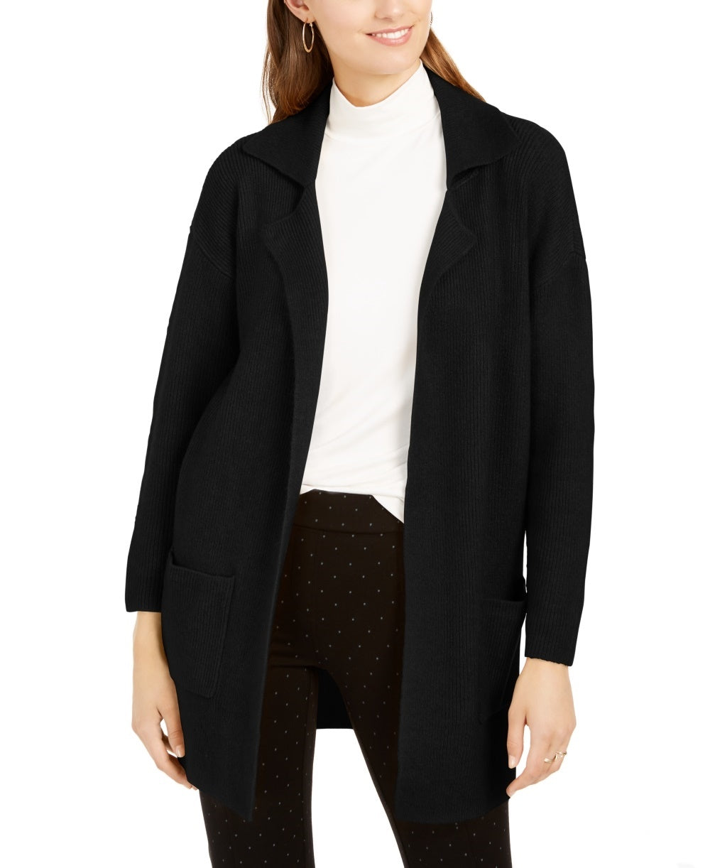 Style & Co Women's Open-Front Topper Jacket Black Size Small