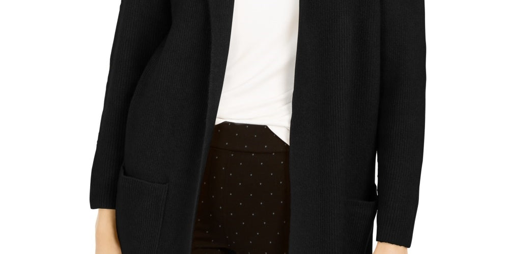 Style & Co Women's Open-Front Topper Jacket Black Size Small