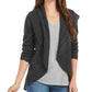 Style & Co Women's Petite Pointelle Shawl-Collar Cardigan Gray Size Petite Large