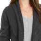 Style & Co Women's Petite Pointelle Shawl-Collar Cardigan Gray Size Petite Large