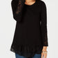 Style & Co Women's Layered-Look Tunic Black Size X-Small