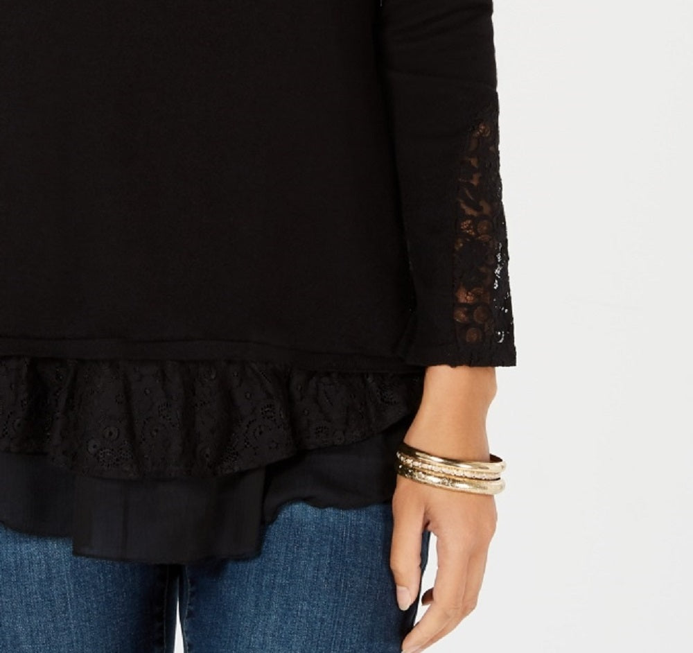 Style & Co Women's Layered-Look Tunic Black Size X-Small