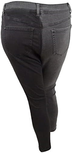 INC International Concepts Women's Two Tone Skinny Jeans Black Size 12