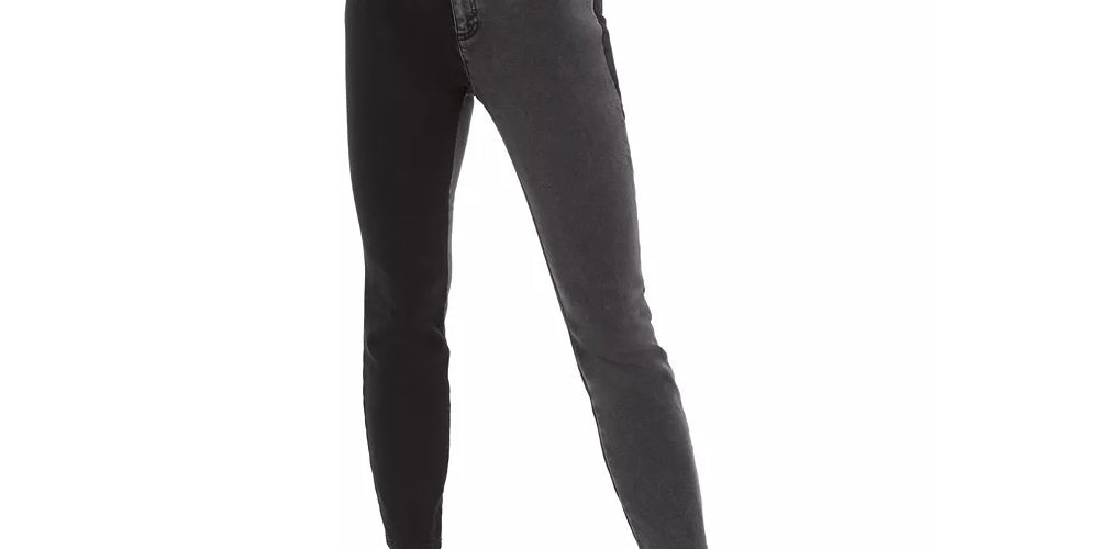 INC International Concepts Women's Two Tone Skinny Jeans Mixed Black Size 2