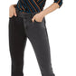 INC International Concepts Women's Two Tone Skinny Jeans Black Size 8