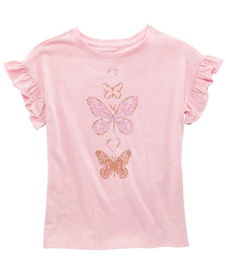 Epic Threads Big Girls Butterfly-Print T-Shirt Dark Pink Size Large