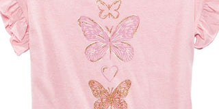 Epic Threads Big Girls Butterfly-Print T-Shirt Dark Pink Size Large
