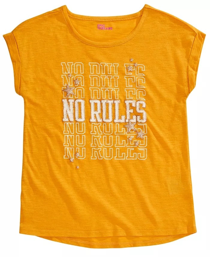 Epic Threads Big Girls No Rules T-Shirt Dark Yellow Size Extra Large