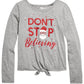 Epic Threads Big Girls Believing-Print T-Shirt Gray Size Small