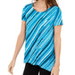 Alfani Women's Striped Asymmetrical Top Navy Size Small