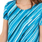 Alfani Women's Striped Asymmetrical Top Navy Size Small