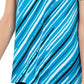 Alfani Women's Striped Asymmetrical Top Navy Size Small