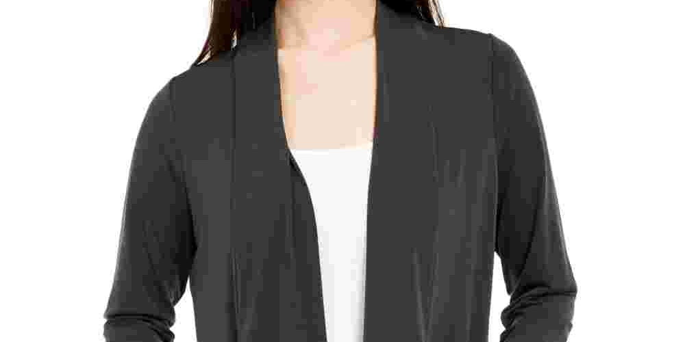 Alfani Women's Open-Front Cardigan Gray Size Medium