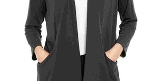 Alfani Women's Open-Front Cardigan Gray Size Medium